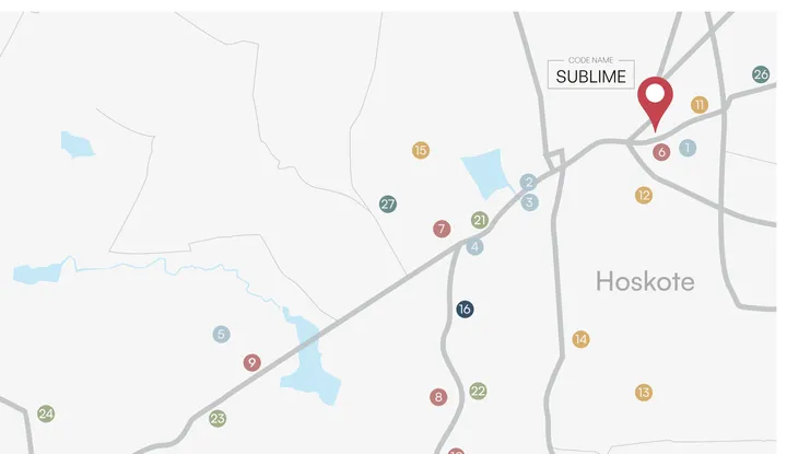 Brochure location map illustrating connectivity and surrounding landmarks near Assetz Codename Sublime
